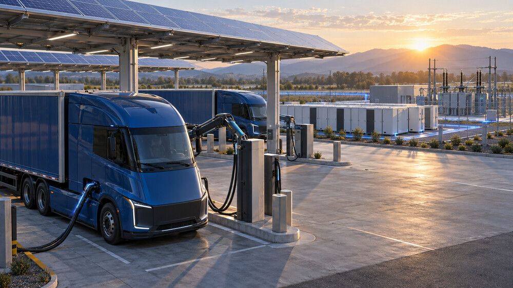 兆瓦充電跨入商用站點：電動重卡補能競爭轉向車站電網協同